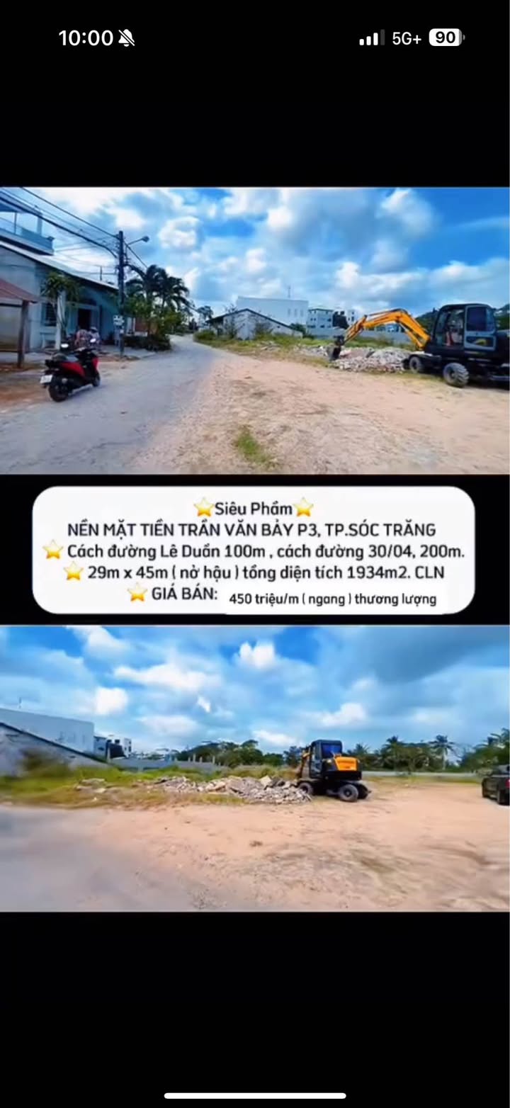 Đất nền mặt tiền Trần Văn Bảy, phường Phú Lợi, 1934m² - Giá chỉ 13.05 tỷ!