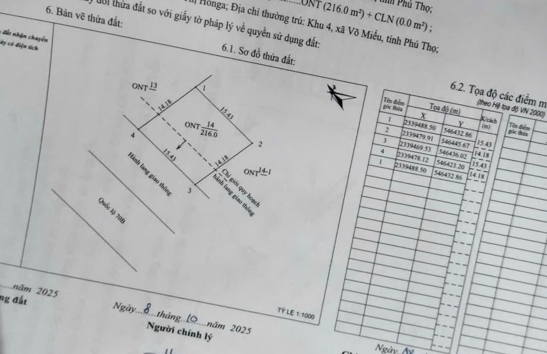 Đất thổ cư Cự Thắng, Thanh Sơn, Phú Thọ 219m² giá chỉ 2 tỷ - Cơ hội đầu tư tuyệt vời!