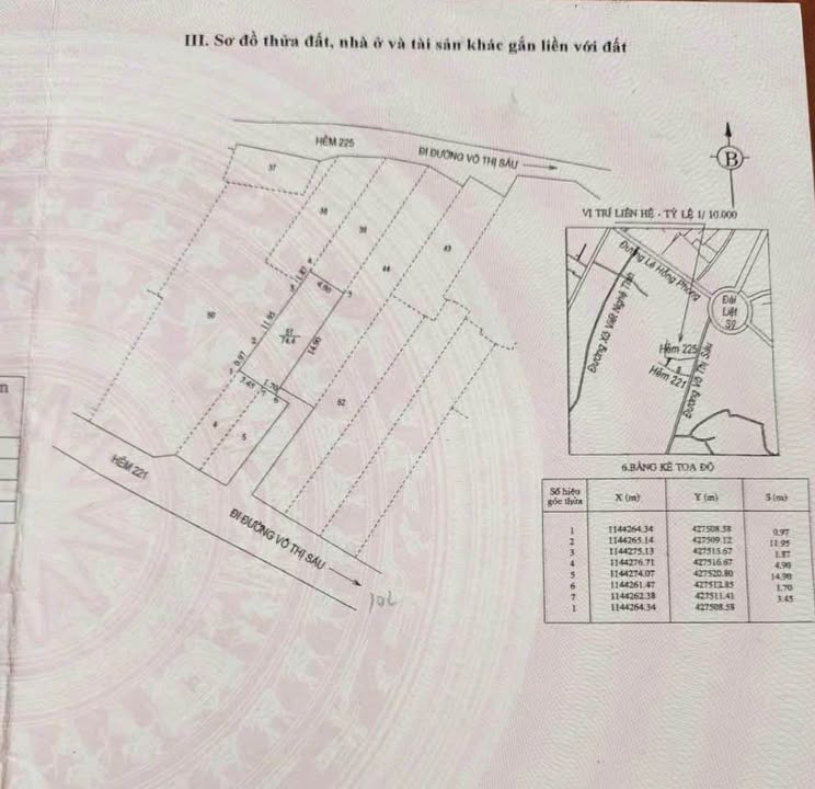 Đất thổ cư 74m² đường Võ Thị Sáu, phường Thắng Tam, Vũng Tàu - Giá 2.5 tỷ, sổ đỏ chính chủ!