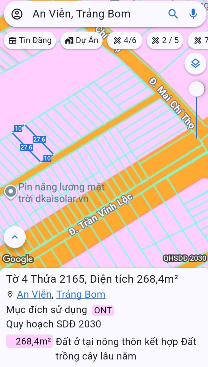 Đất nền xã An Viễn - Trảng Bom - Đồng Nai 270m² giá chỉ 2 tỷ - Cơ hội đầu tư tuyệt vời!