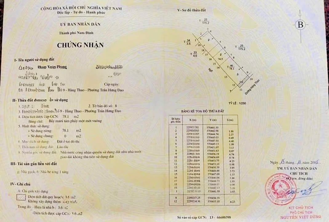 Nhà mặt phố Hàng Thao, Nam Định 78m² giá 8 tỷ - Vị trí kinh doanh sầm uất!