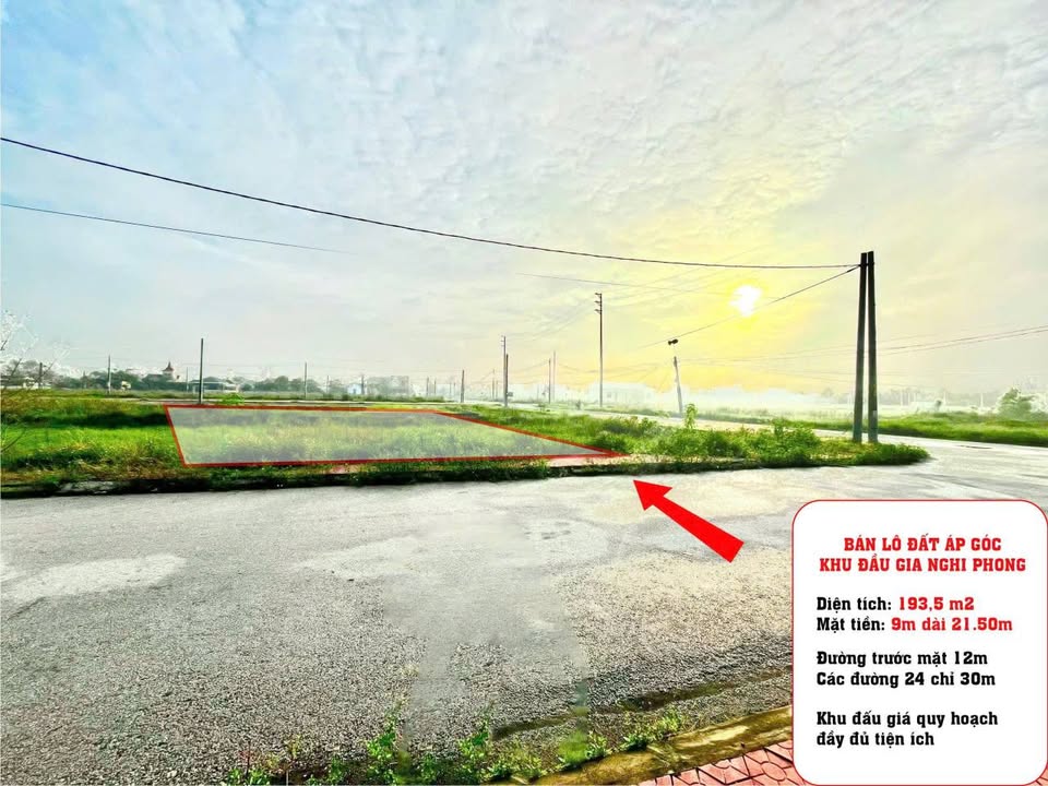 Đất nền Khu Đấu Giá Nghi Phong 193.5m² giá 3,xx tỷ - Đầu tư sinh lời ngay!