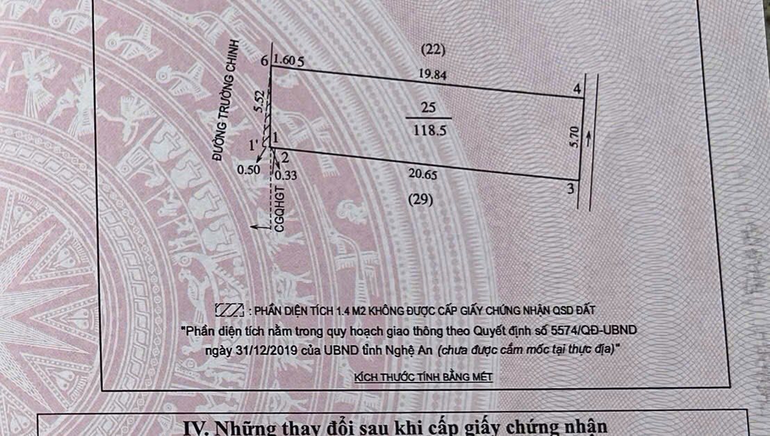 Đất mặt đường Trường Chinh - Vinh 118.5m² giá 9 tỷ - Đầu tư sinh lời ngay!