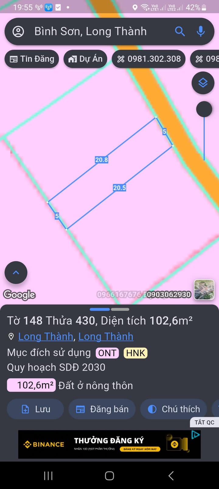 Đất nền Bình Sơn, Long Thành 100m² giá 1 tỷ - Sổ riêng thổ cư