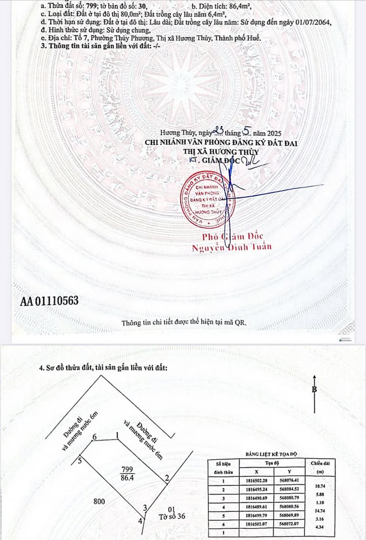 Đất nền phường Thanh Thủy, Huế 86m² giá 1.05 tỷ - Đầu tư sinh lời ngay!