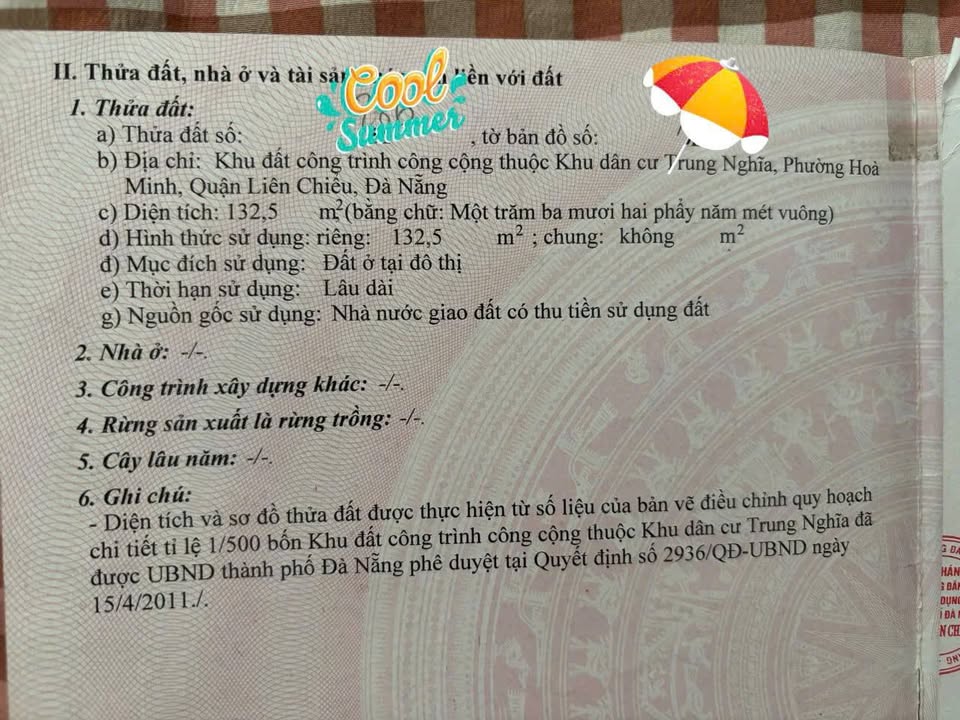 Đất mặt tiền Thanh Tịnh, Đà Nẵng 132,5m² giá 6,9 tỷ - Vị trí đắc địa đối diện bến xe!
