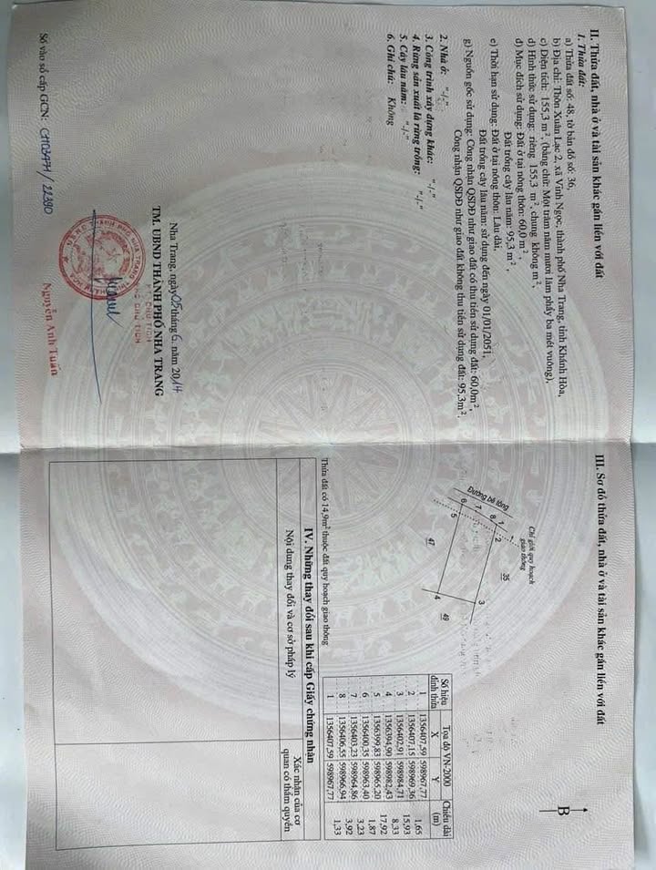 Đất nền Vĩnh Ngọc, Nha Trang 155m² giá 5 tỷ - Đầu tư sinh lời ngay!