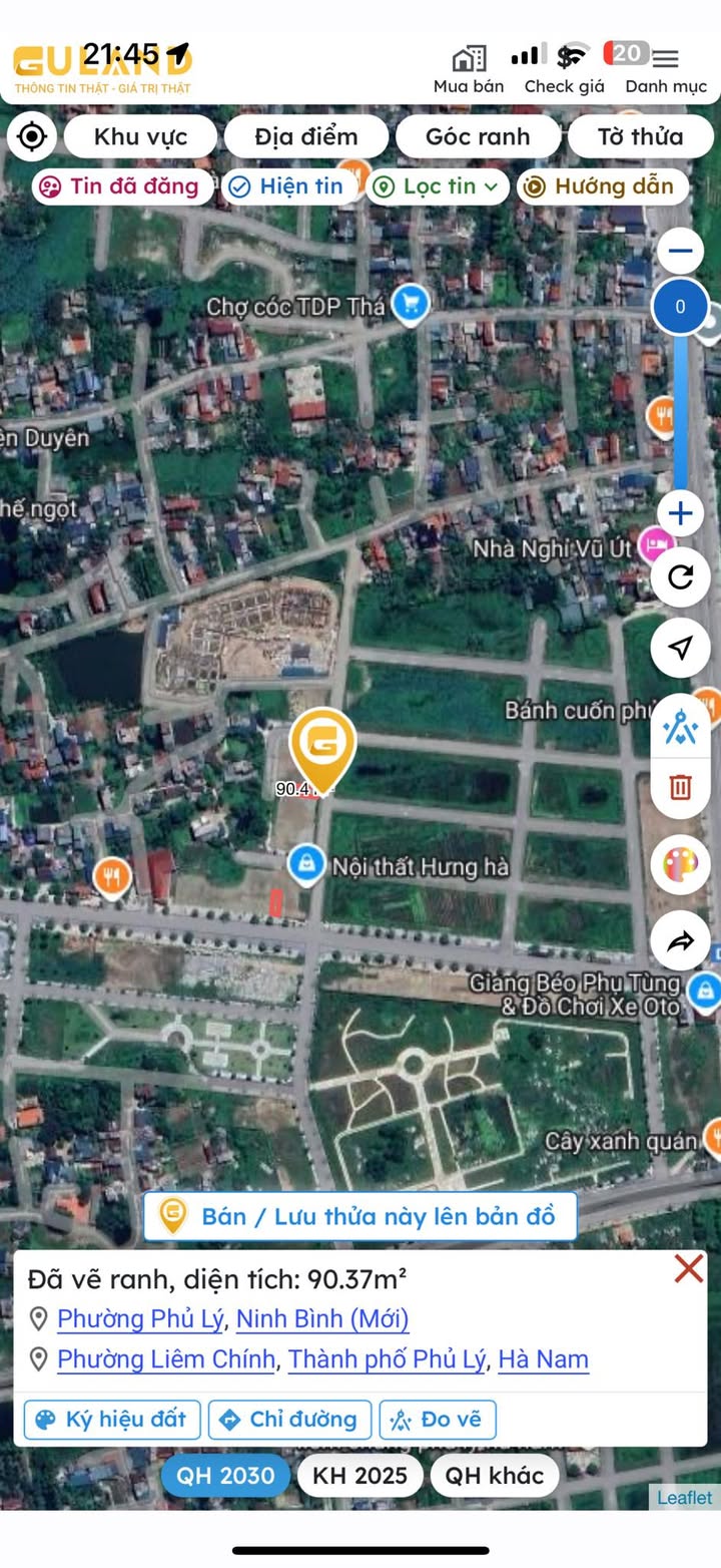 Đất nền Liêm Chính, Phủ Lý 90m² giá 5 tỷ - Đường rộng thông thoáng!