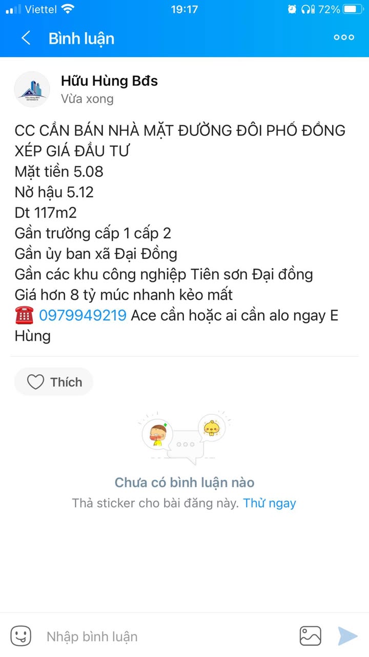 Nhà mặt phố Đồng Xép Tiên Du 117m² giá 8 tỷ - Cơ hội đầu tư tuyệt vời!