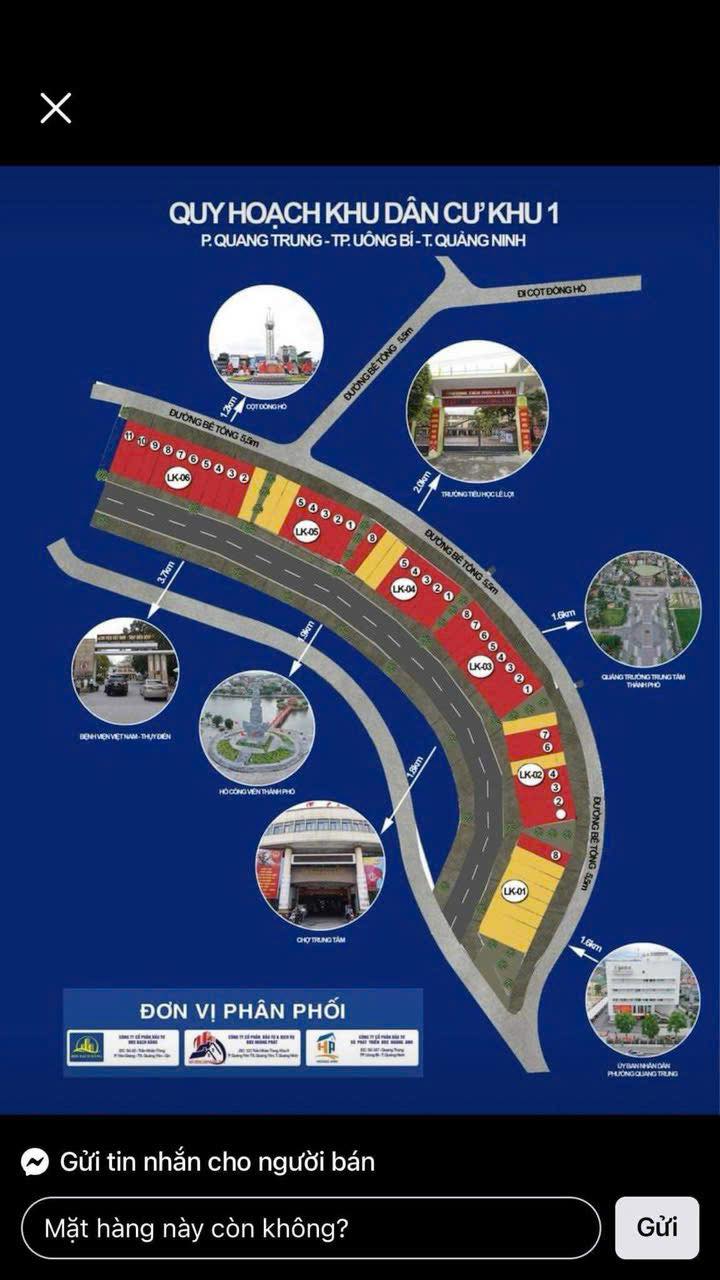 Đất nền khu phố 1, phường Quang Trung, Uông Bí 100m² giá chỉ 700 triệu - Cơ hội đầu tư hiếm có!