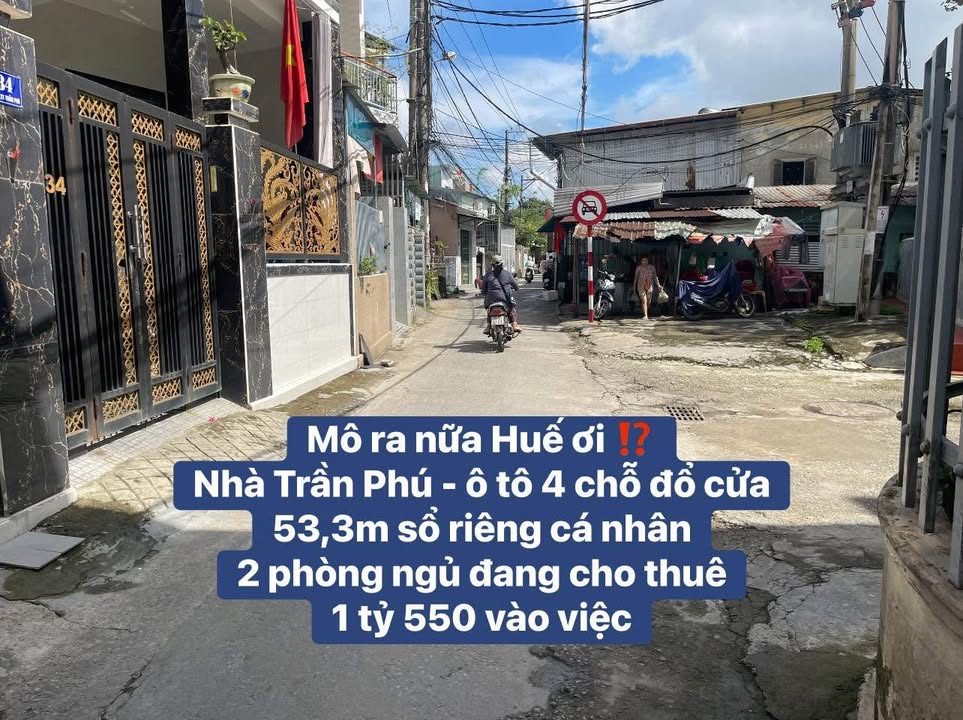 Nhà Trần Phú, Huế 53m² giá 1.55 tỷ - Ô tô đỗ cửa, cho thuê ngay!