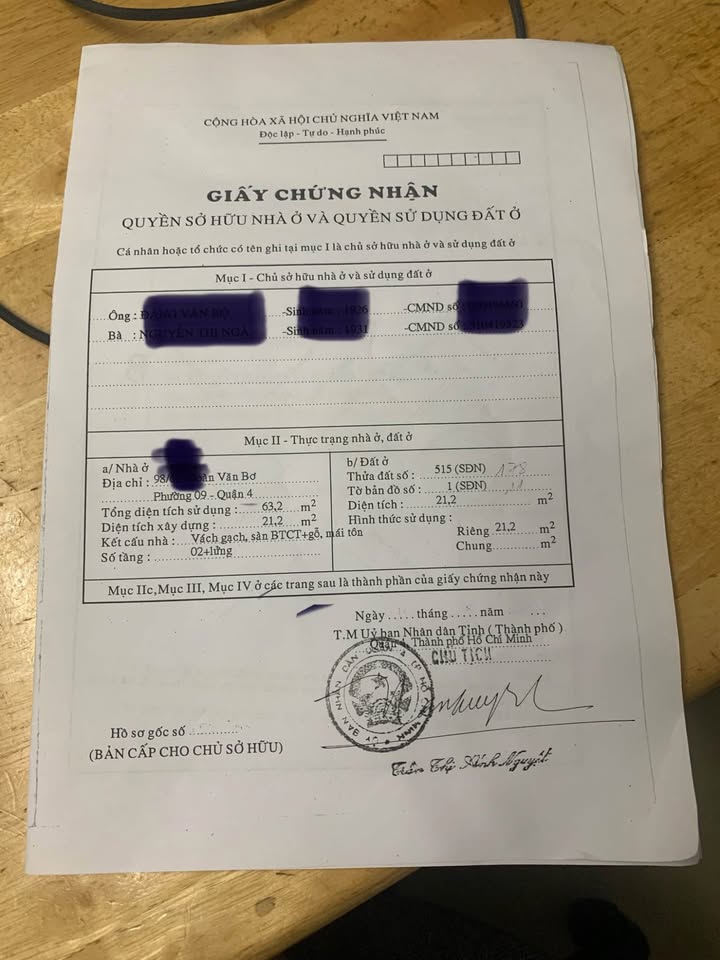 Nhà riêng Hẻm 98 Đoàn Văn Bơ, Quận 4, 21.2m² – Sổ hồng chính chủ, giá 2.95 tỷ!