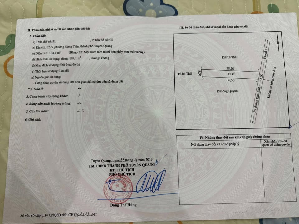 Đất nền Tuyên Quang 184m² - Đầu tư sinh lời nhanh chóng!