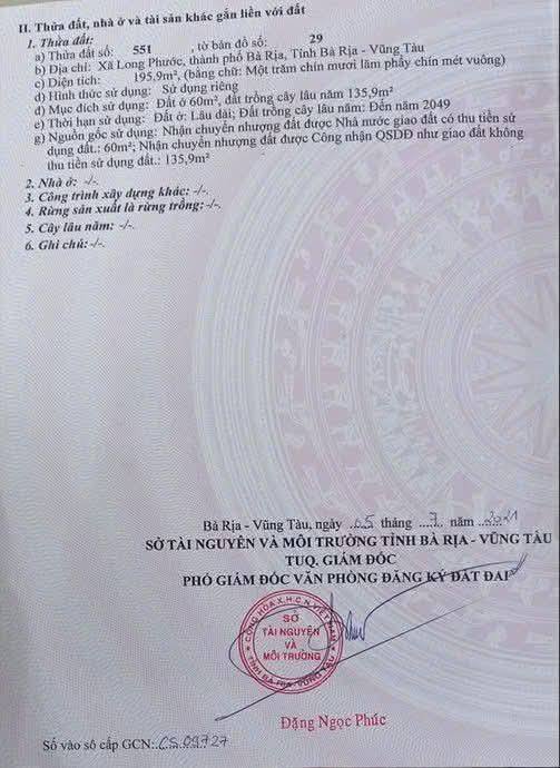 Đất mặt tiền Hương Lộ 3, xã Long Phước, 195.9m² giá 2.45 tỷ - Đầu tư sinh lời lý tưởng!