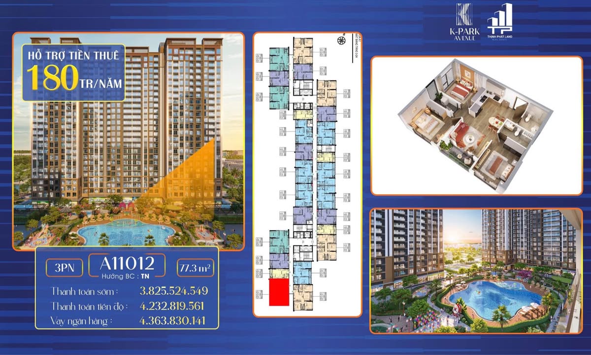 Căn hộ K-Park Thanh Hóa 77m² giá 3.8 tỷ - Độc quyền căn góc siêu hiếm!