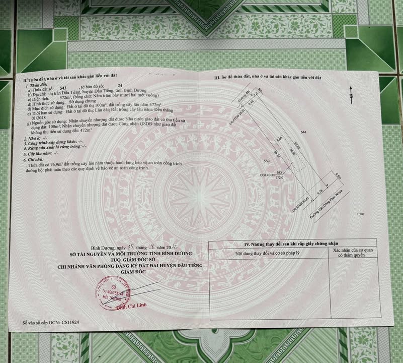 Đất nền 2 mặt tiền Dầu Tiếng 600m² giá 1.3 tỷ - Cơ hội đầu tư tuyệt vời!