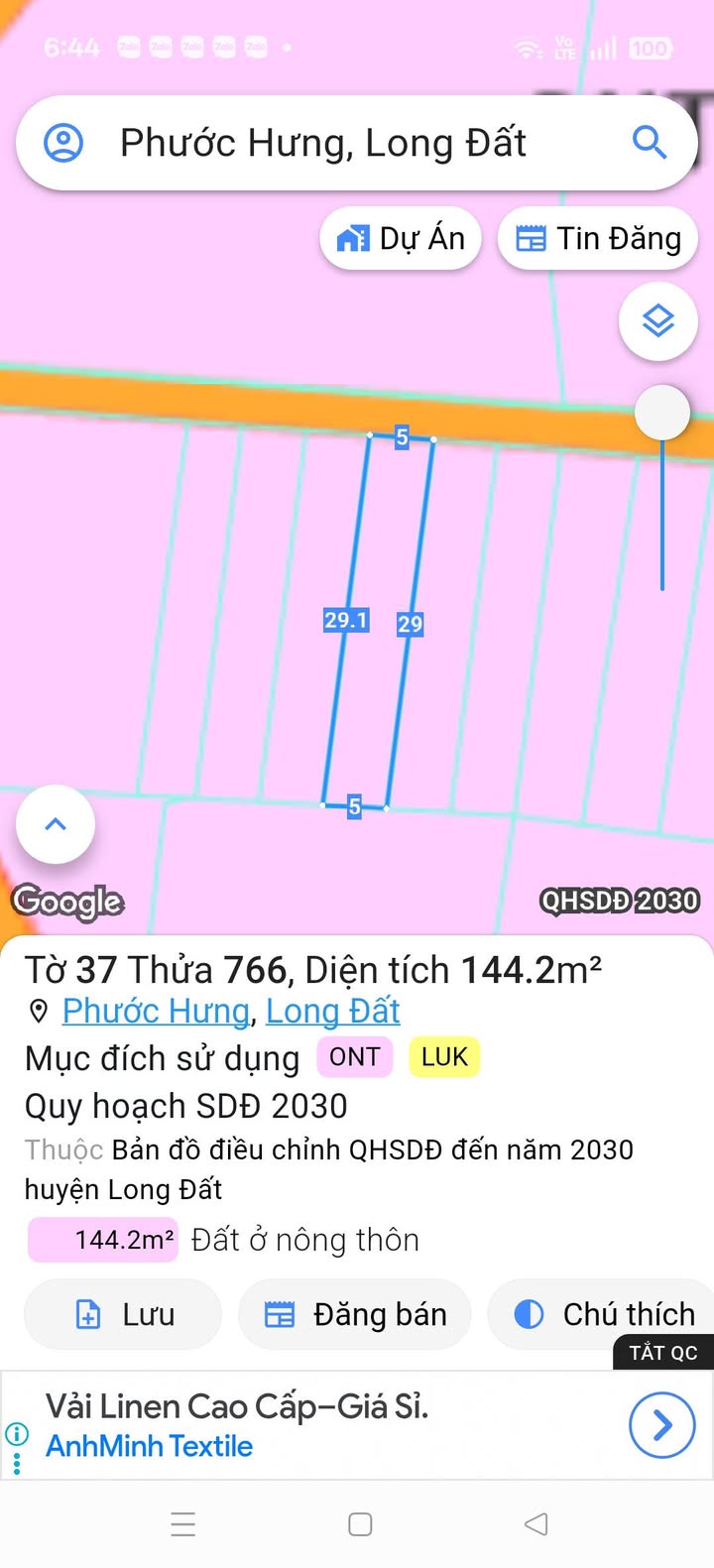 Đất nền Phước Hưng Long Điền 145m² giá 1.5 tỷ - Tiện ích xung quanh đầy đủ!