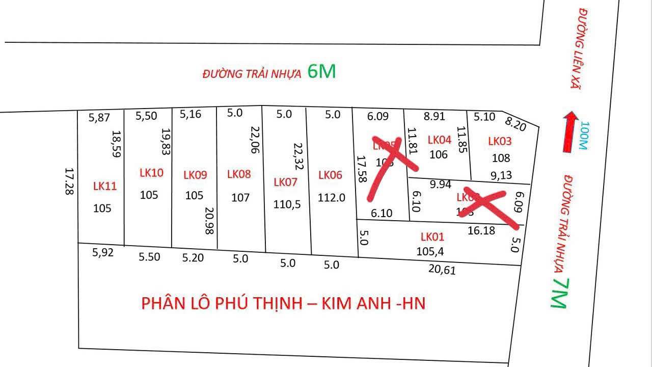 Đất nền Minh Phú, Sóc Sơn 105m² giá 2 tỷ - Đường ô tô đỗ cửa