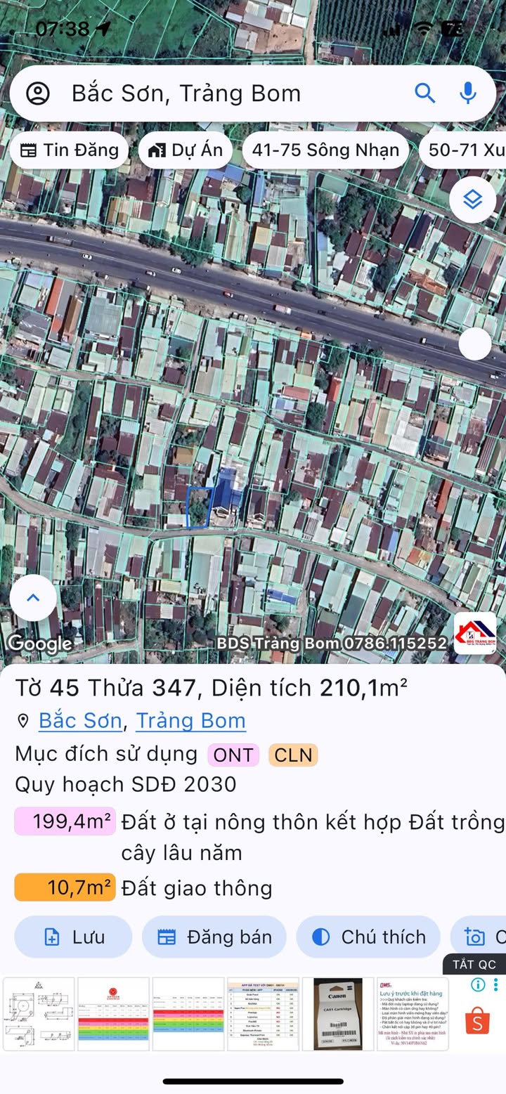 Đất thổ cư tại Bình Minh, Trảng Bom, Đồng Nai 210m² - Giá chỉ 2 tỷ!