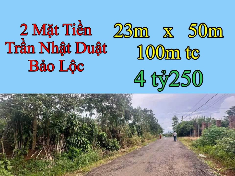 Đất 2 mặt tiền Trần Nhật Duật, Bảo Lộc 1150m² giá 4.25 tỷ - Vị trí trung tâm thuận lợi!