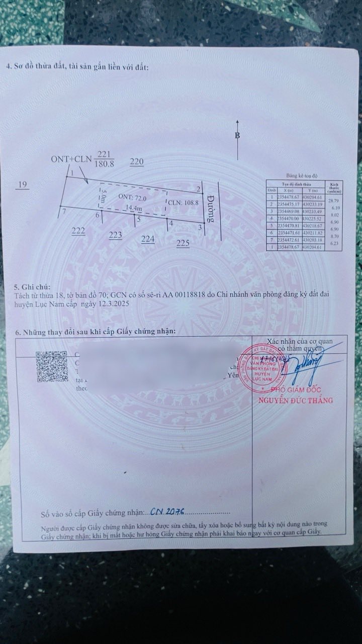 Đất nền 180m² mặt tiền 6,1m tại Lan Mẫu - Lục Nam - Bắc Giang chỉ 700 triệu - Cơ hội đầu tư hấp dẫn!