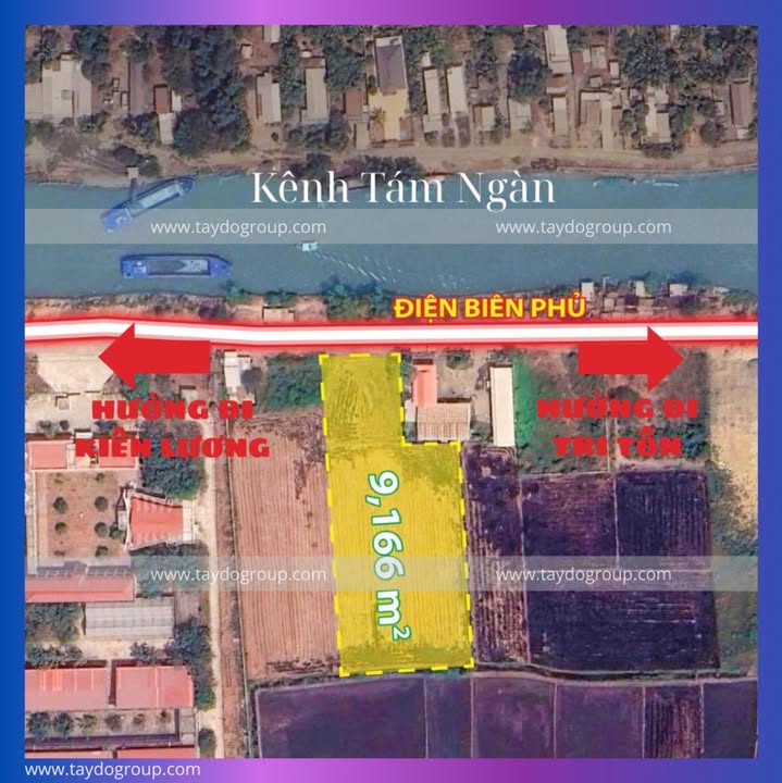 Đất mặt tiền Điện Biên Phủ, Tri Tôn 9166m² giá 9.99 tỷ - Cơ hội đầu tư hấp dẫn!