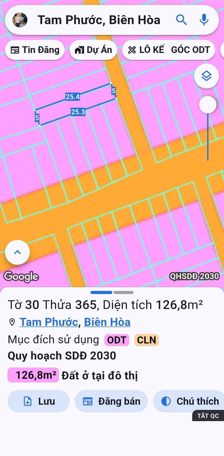 Đất thổ cư 125m² tại Tam Phước, Biên Hòa chỉ 1.2 tỷ - Sổ riêng chính chủ!