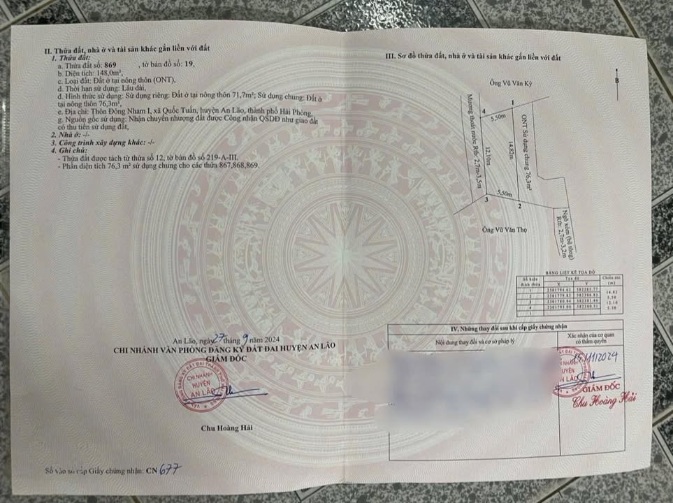 Đất nền 71m² tại xã Quốc Tuấn, An Lão, giá 599 triệu - Cơ hội đầu tư hấp dẫn!