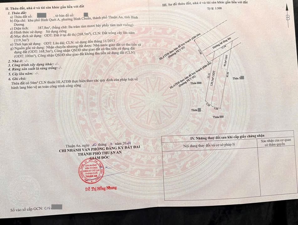 Dãy trọ 387,8m² Bình Chuẩn 5,5 tỷ - Thu nhập 21 triệu/tháng