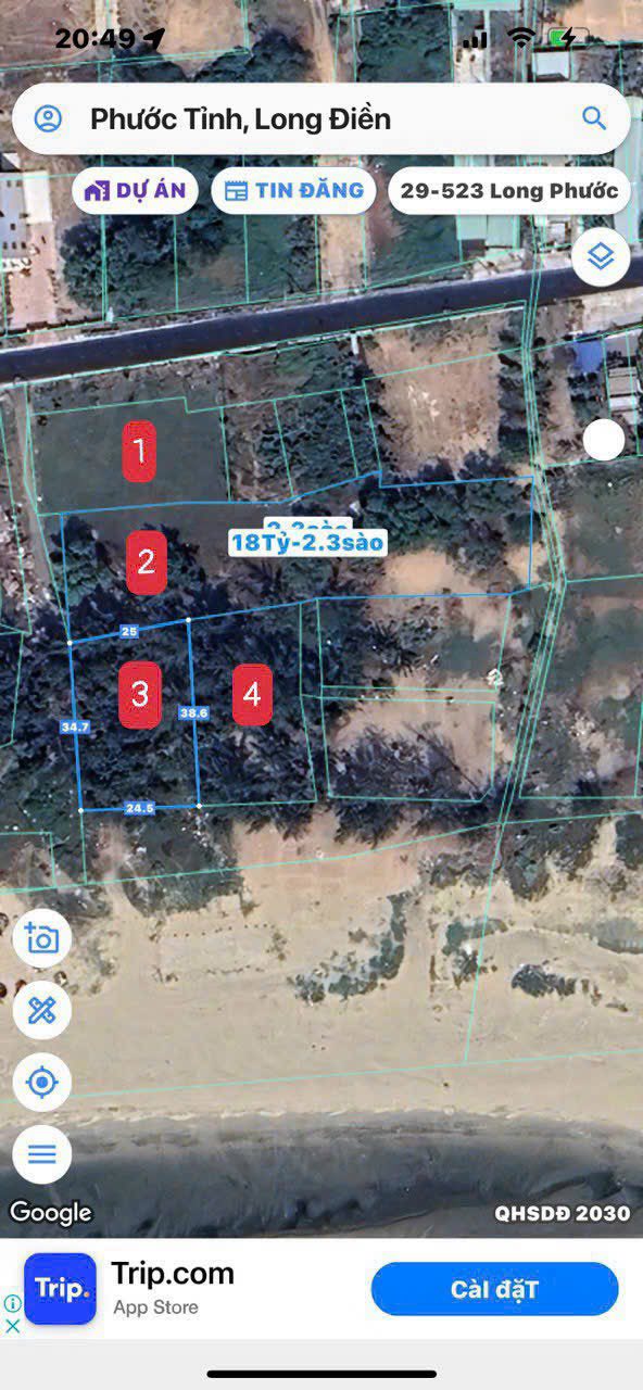 Đất ven biển Phước Tỉnh, Long Điền 4.934m² giá chỉ 39.472 tỷ - Cơ hội đầu tư tuyệt vời!