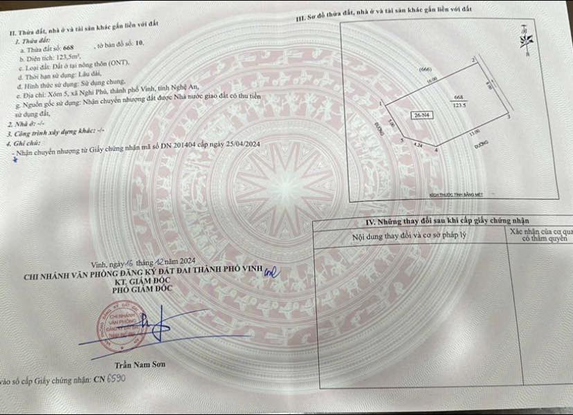 Đất nền xóm 5 Nghi Phú 123.5m² giá 5 tỷ - Lô góc thoáng mát, thích hợp xây nhà vườn!