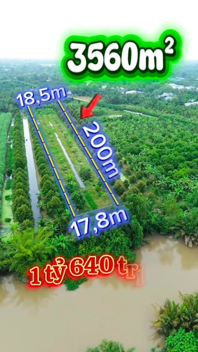 Đất nghỉ dưỡng 3560m² tại Phú Hữu, Cái Răng - Giá chỉ 1.64 tỷ, giảm 50 triệu!