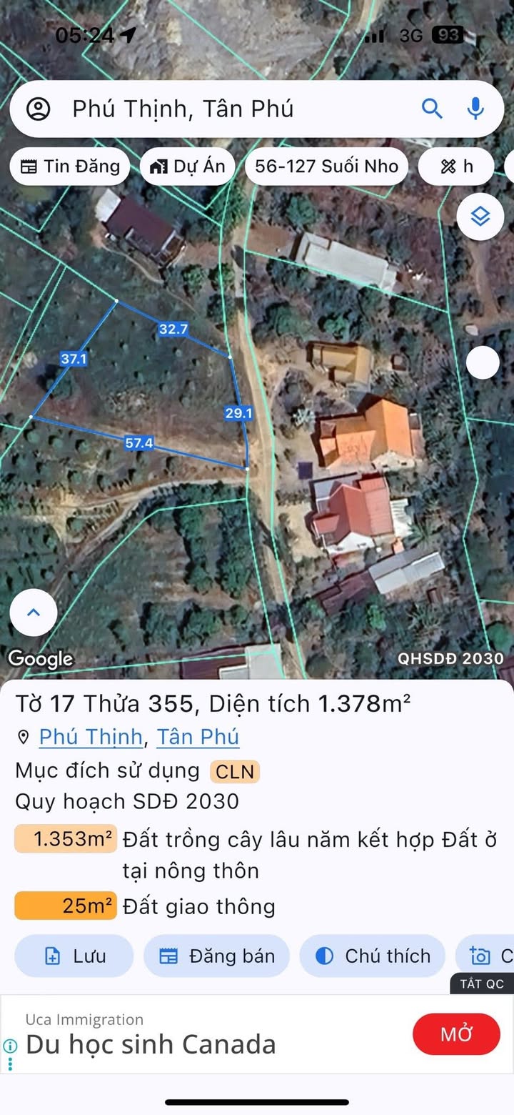 Đất nền 12000m² tại Xã Phú Thịnh, Tân Phú, Đồng Nai - Giá 3.5 tỷ, thương lượng ngay!