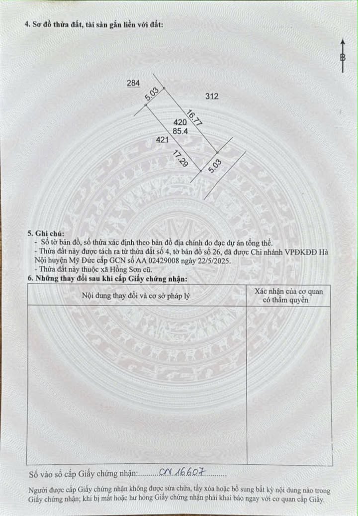 Đất thổ cư Hồng Sơn, Mỹ Đức 85m² giá 2 tỷ - Cơ hội đầu tư hiếm có!