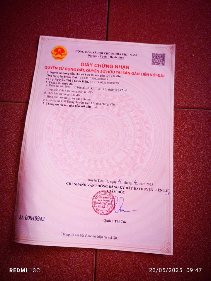 Nhà phố Hải Thắng Tiên Lữ 120m² giá chỉ 200 triệu - Đầu tư sinh lời ngay!