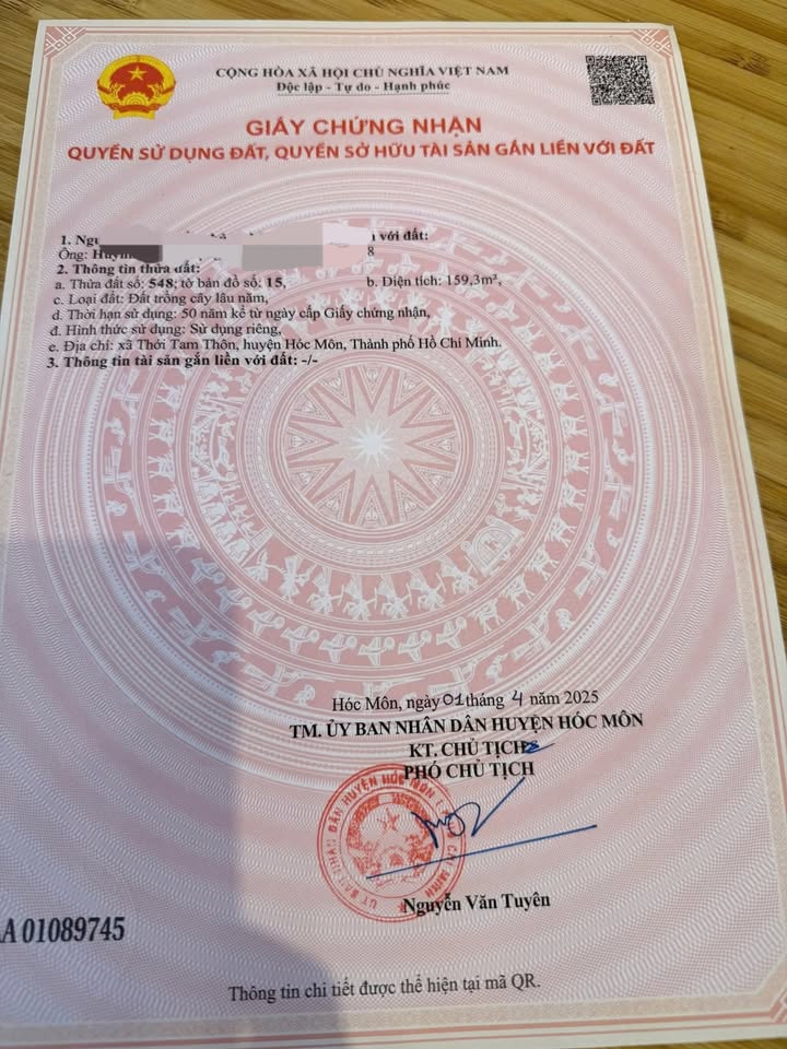 Đất sổ đỏ 160m² tại Đặng Thúc Vịnh, Hóc Môn chỉ 2.4 tỷ - Bớt lộc cho khách thiện chí!