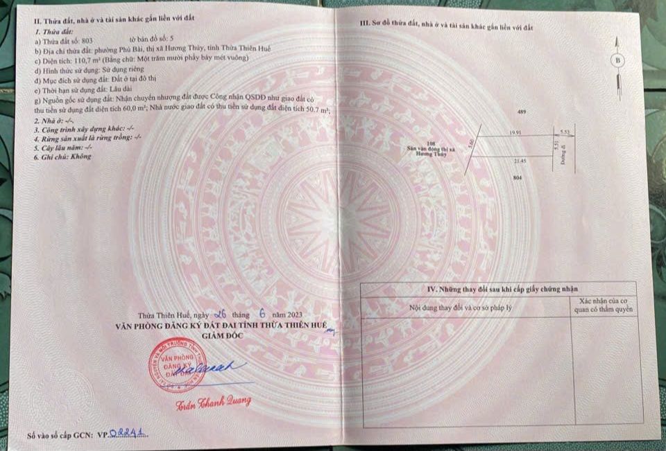 Đất nền Phú Bài - 110,7m² giá 1 tỷ - Đầu tư sinh lời ngay hôm nay!