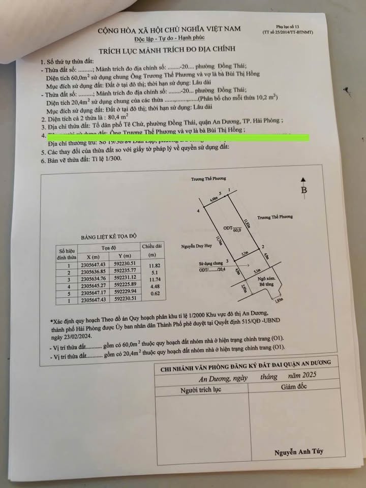 Đất nền chính chủ Tê Chử, Đồng Thái 124m² giá 3.5 tỷ - Cơ hội đầu tư hấp dẫn!