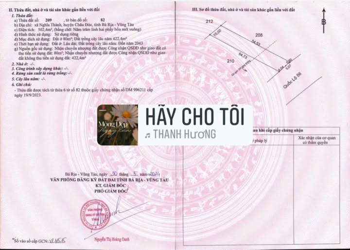 Đất thổ cư mặt tiền Quốc lộ 56, Châu Đức 540m² giá 4.2 tỷ - Cơ hội đầu tư vàng!