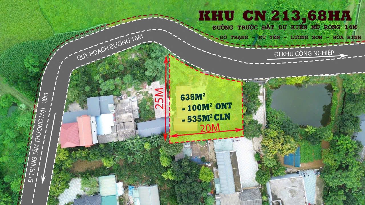 Đất nền Cư Yên Lương Sơn 635m² giá 6 tỷ - Đầu tư sinh lời ngay!