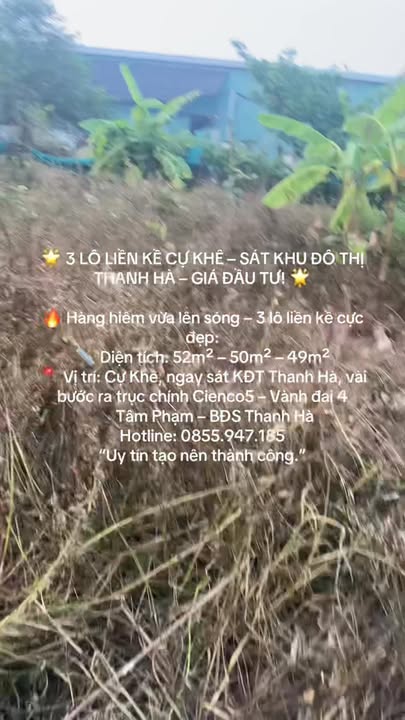 Đất nền Cự Khê Thanh Oai 50m² giá thỏa thuận - Cơ hội đầu tư hiếm có!