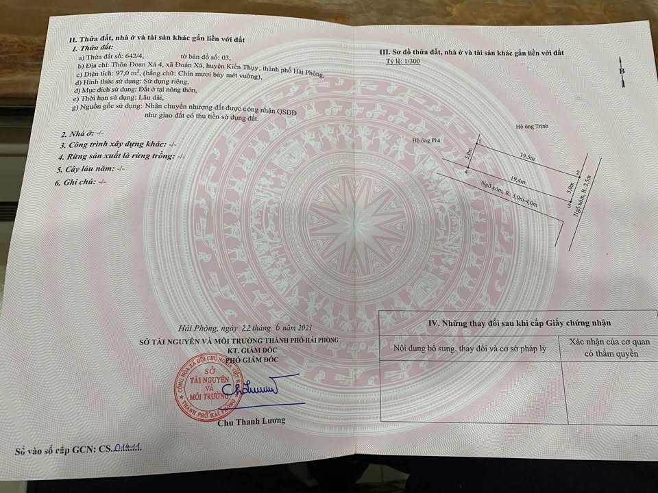 Đất lô góc Đoàn Xá Kiến Thụy 97m² giá 1 tỷ - Đầu tư sinh lời ngay!