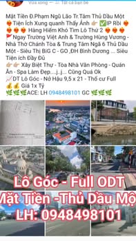 Mặt tiền đường Phạm Ngũ Lão, Thủ Dầu Một - Đất Thổ Cư 200m² giá 1x tỷ - Cơ hội đầu tư hiếm có!