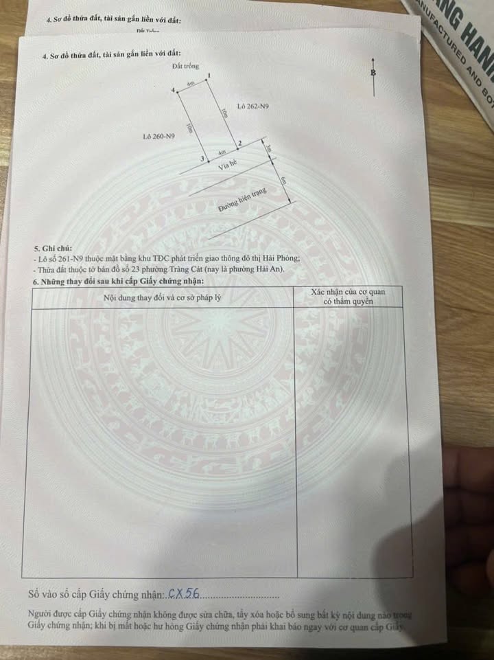 Đất nền Tràng Cát, Hải An diện tích 40m² - Cơ hội đầu tư tuyệt vời!