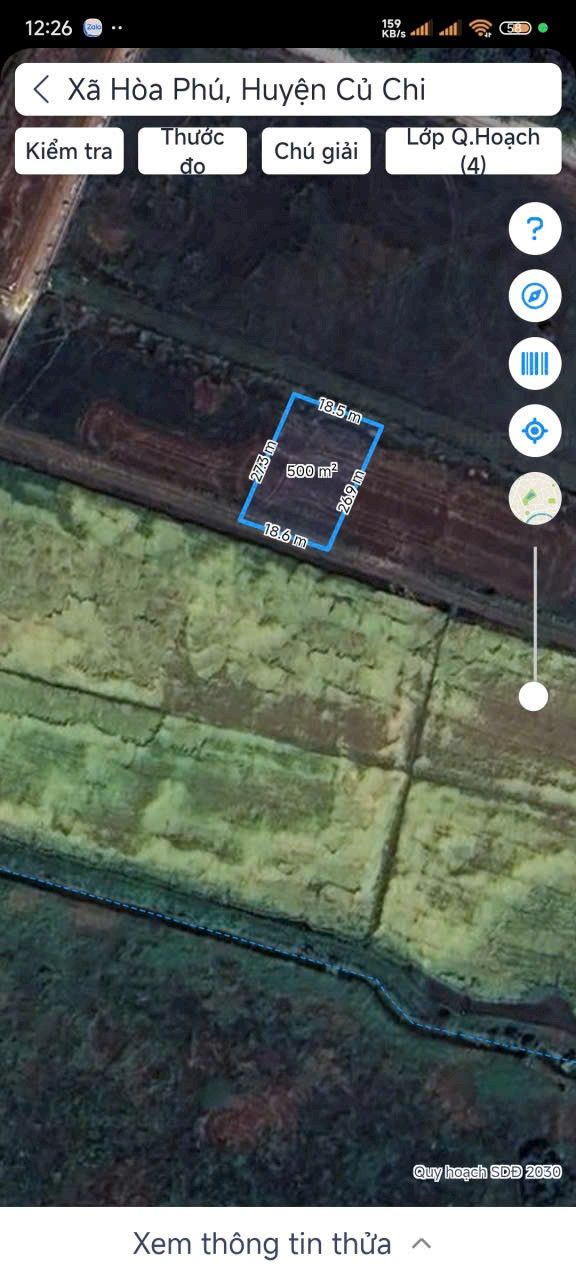 Đất nền 500m² xã Hòa Phú Củ Chi chỉ 1.2 tỷ - Sổ đỏ chính chủ!