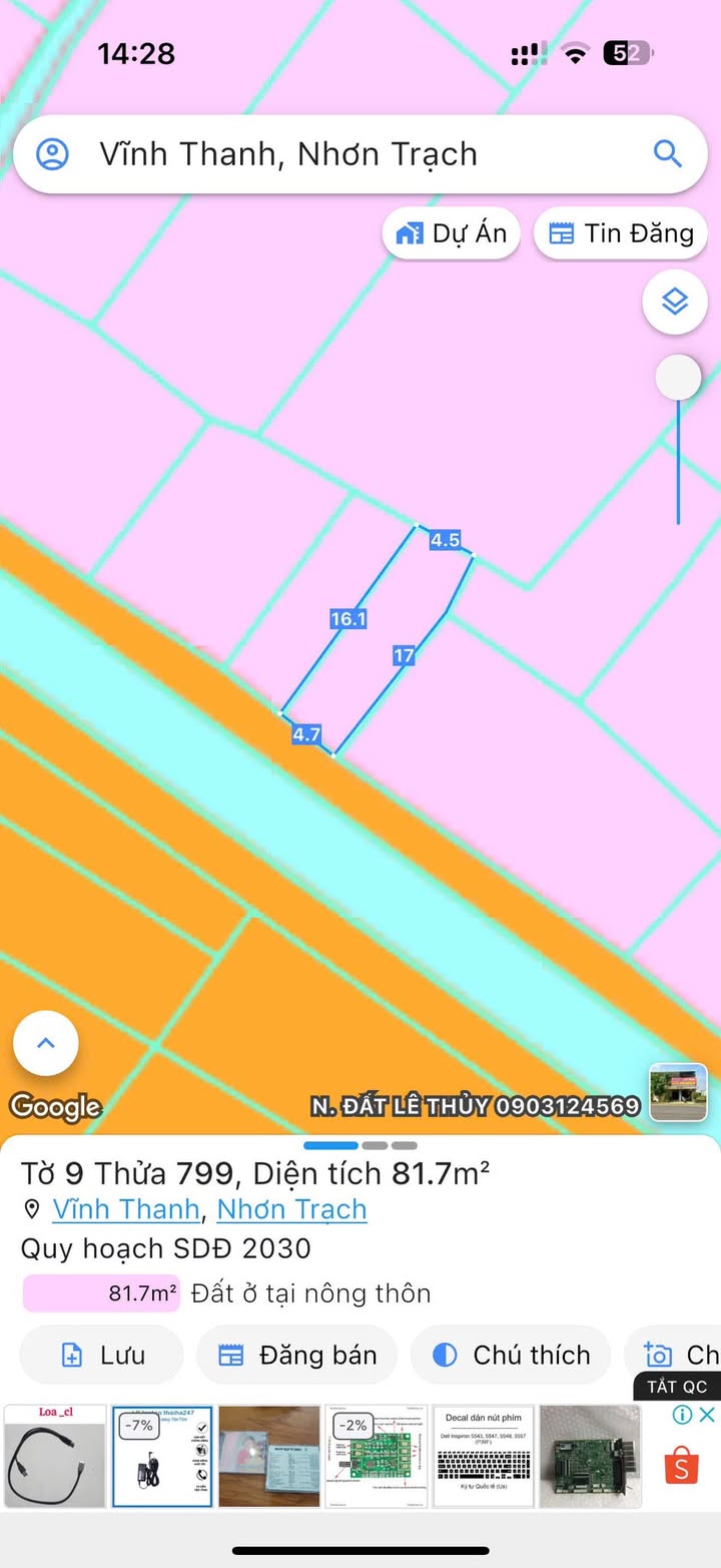 Đất nền Vĩnh Thanh 81m² giá 1.35 tỷ - Tiềm năng phát triển!