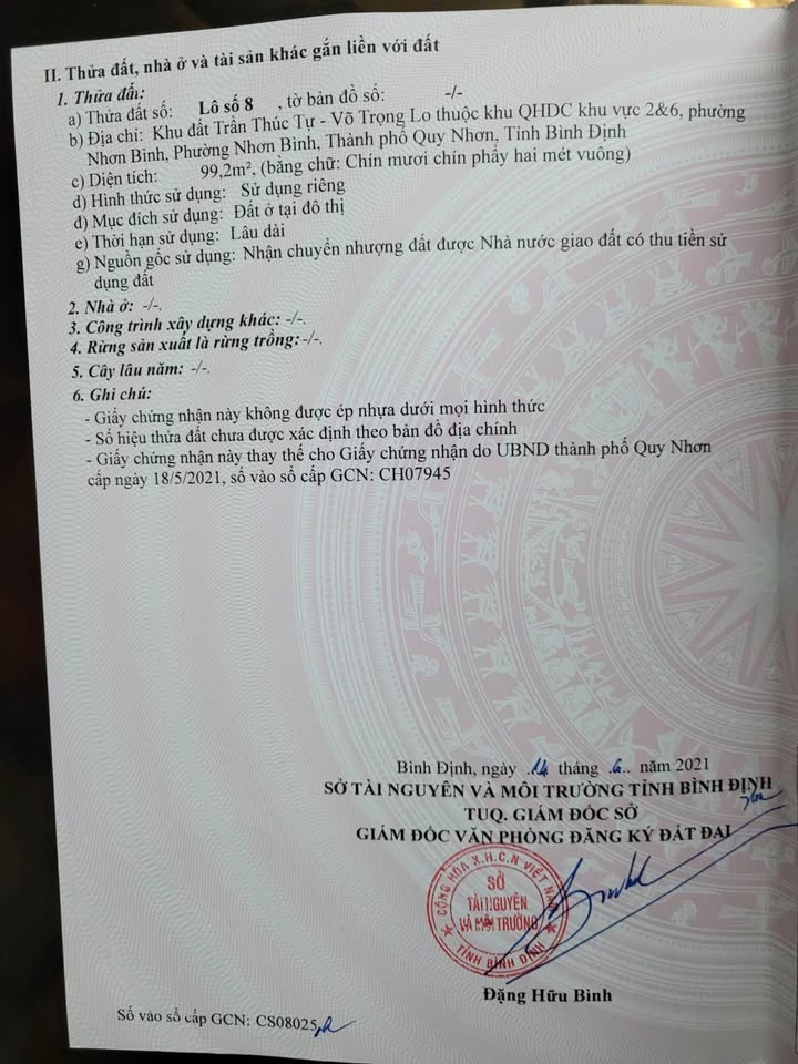 Đất mặt tiền Trần Thúc Tự 99.2m² giá 2.8 tỷ - Pháp lý rõ ràng, thương lượng tốt!