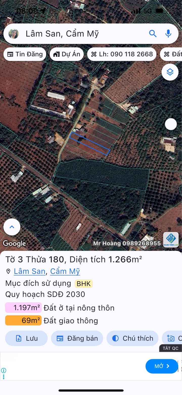 Đất nền 1,3 sào tại xã Sông Ray, Cẩm Mỹ - Chỉ 1,1 tỷ, sổ đỏ chính chủ!