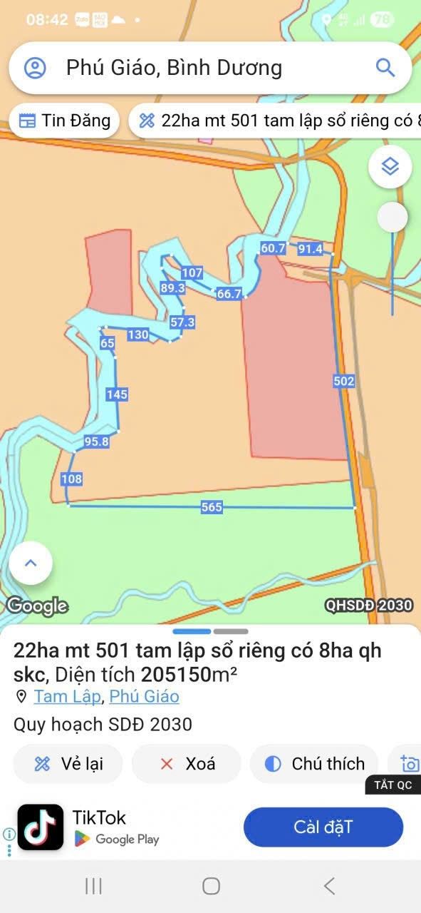 Đất SKC 9.7ha đường nhựa DH 502, Tam Lập, Phú Giáo - Đầu tư sinh lời ngay!