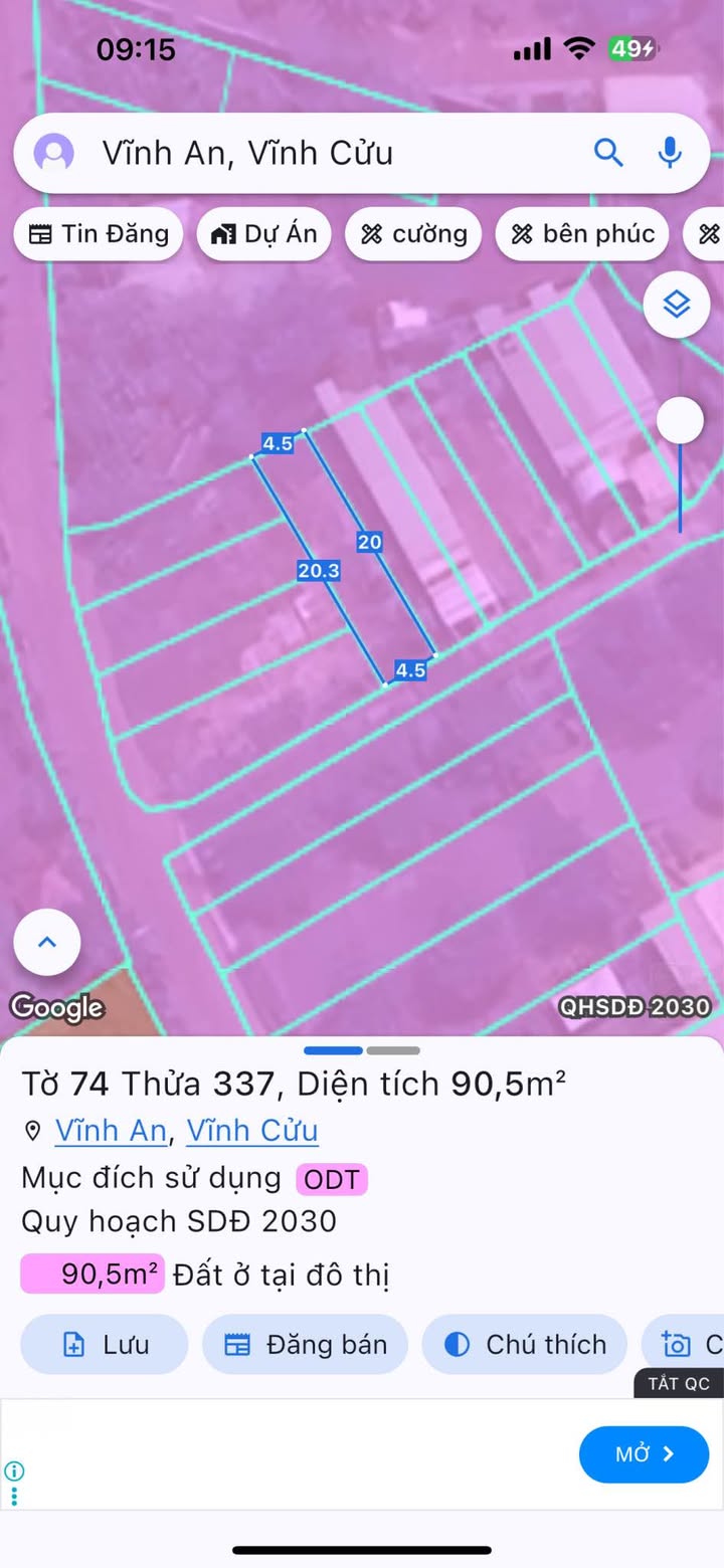 Đất thổ cư Vĩnh An 90,5m² giá 950 triệu - Sổ đỏ chính chủ, bớt lộc lá!